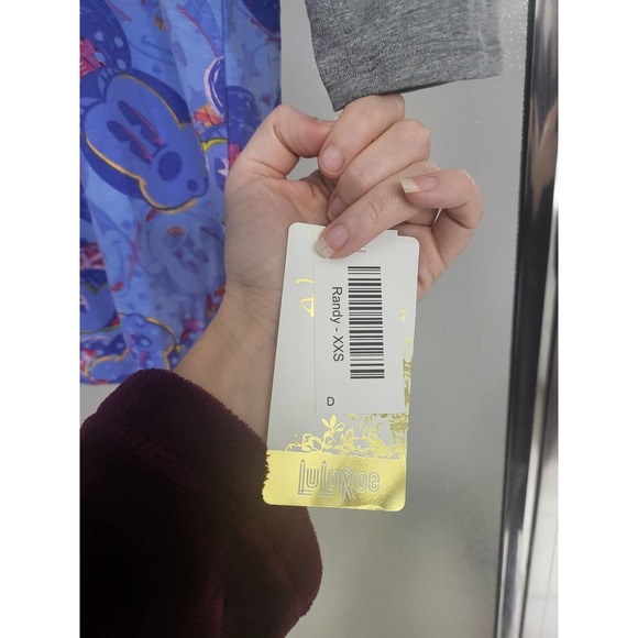 Disney LuLaRoe Blue Mickey and Minnie Randy with Gray Long Sleeves - XXS - Picture 2 of 3